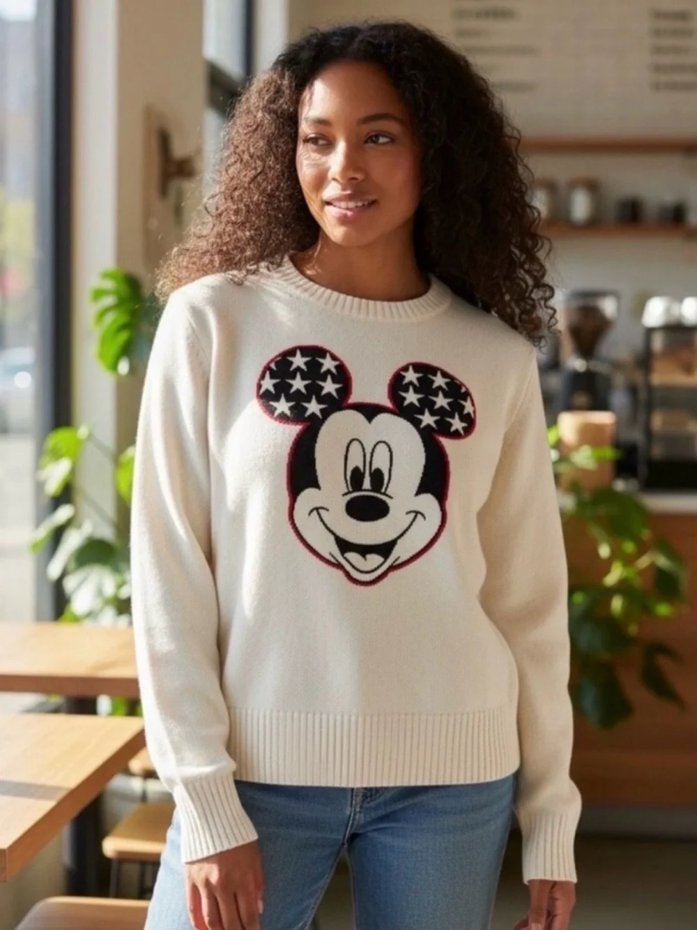 Disney x Old Navy Mickey Mouse American Flag Sweater | Women’s Small | EUC